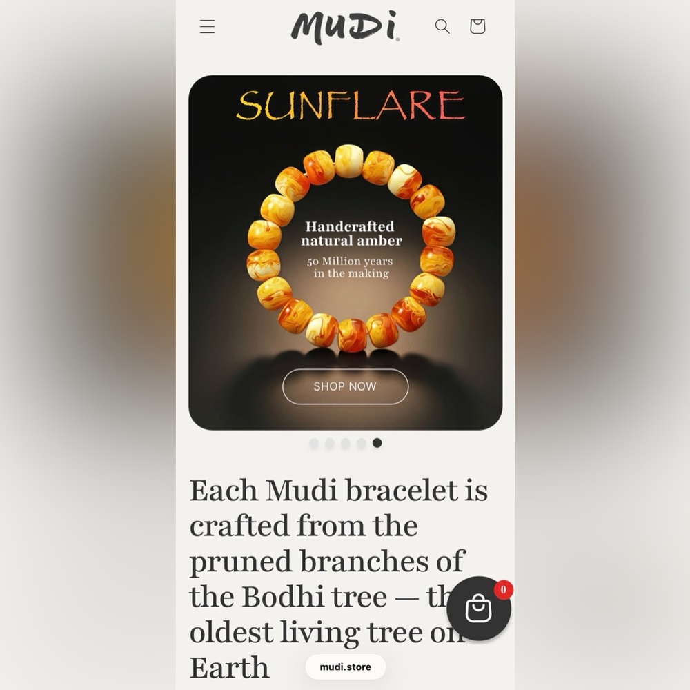 MUDI Amber Flare beaded bracelet
